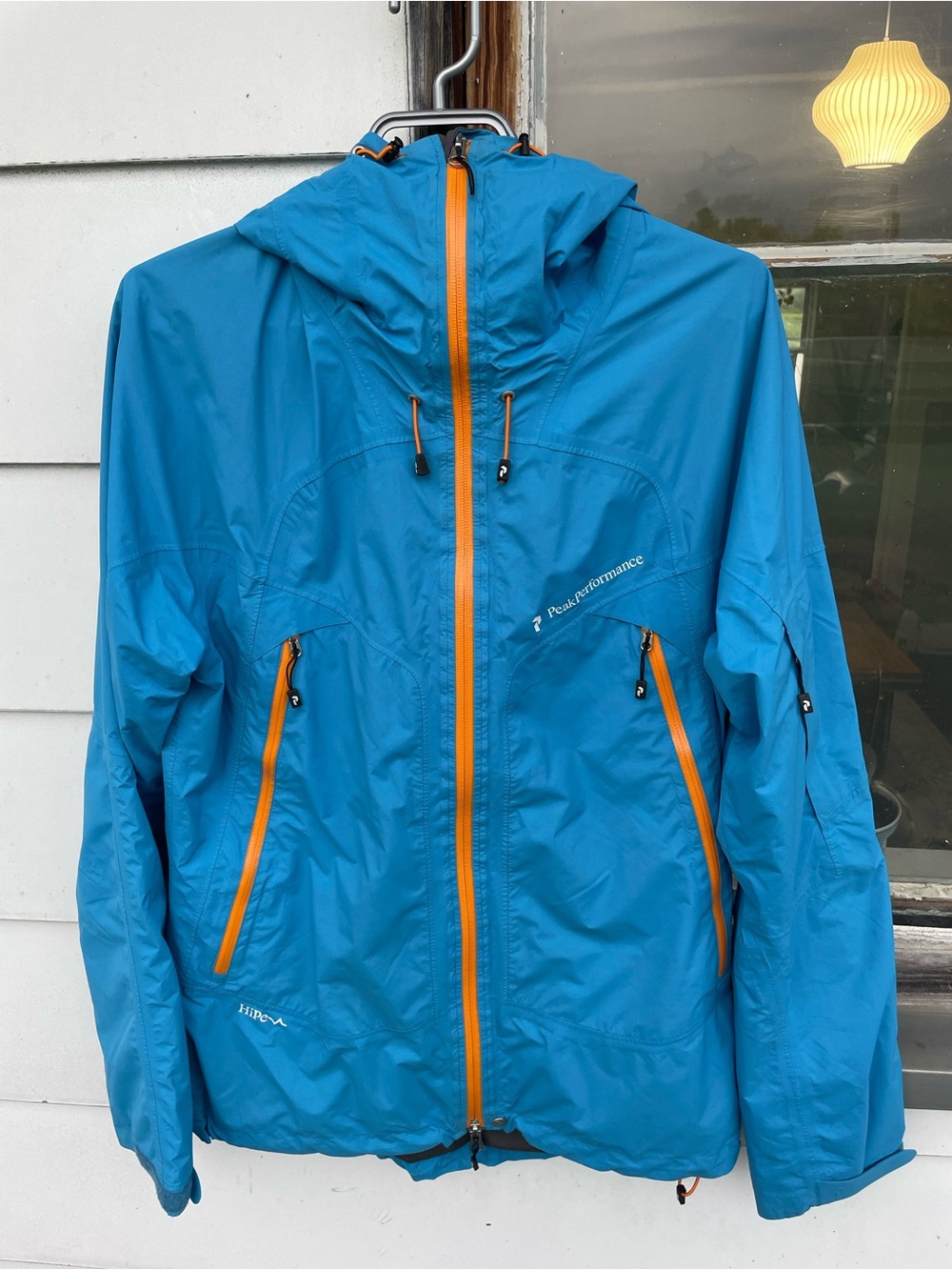 Peak Performance HIPE Men’s Shell Jacket Blue Orange Size S